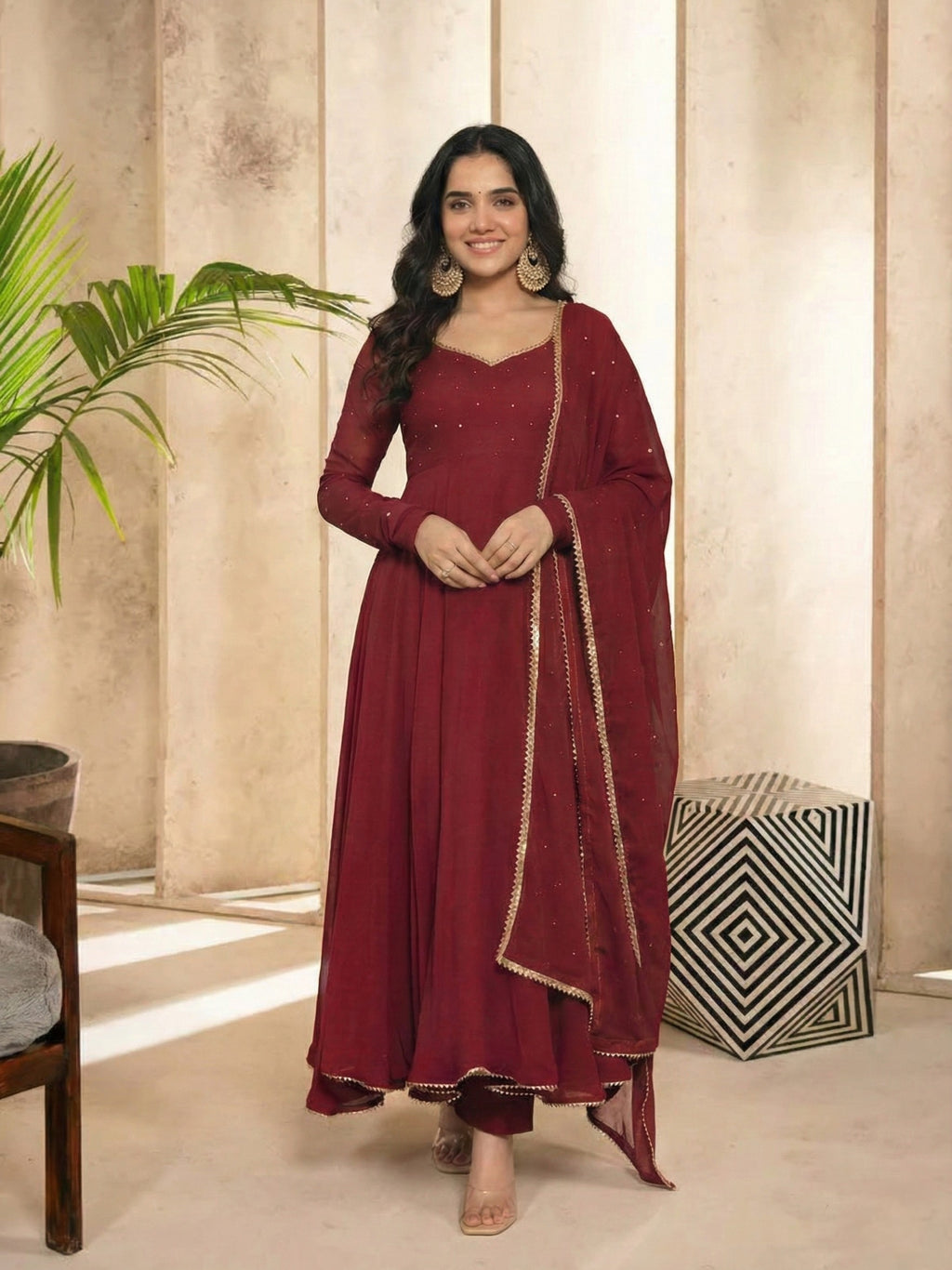 Mukesh Anarkali Suit Set