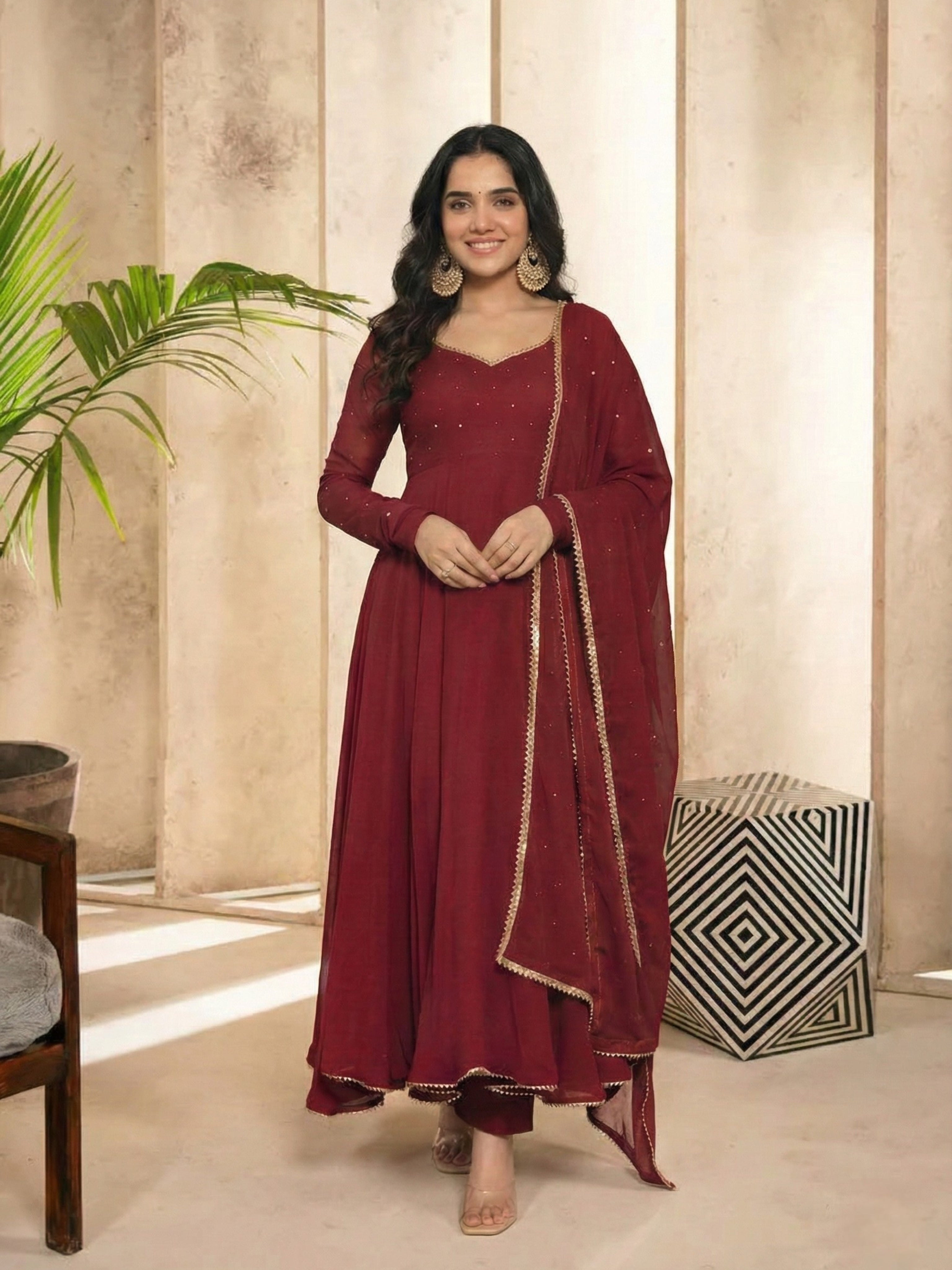 Mukesh Anarkali Suit Set