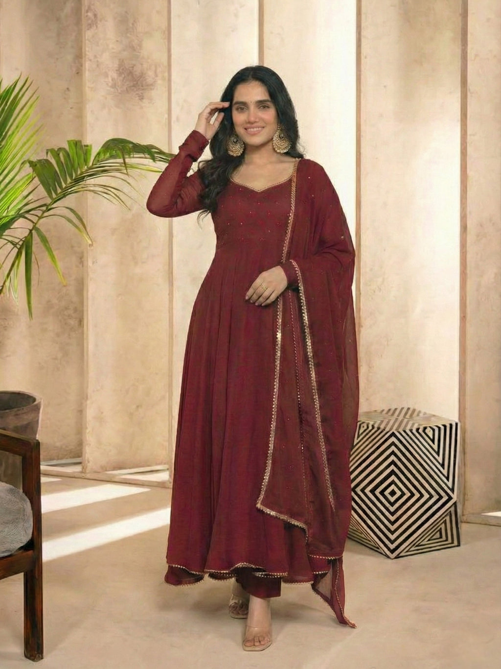 Mukesh Anarkali Suit Set