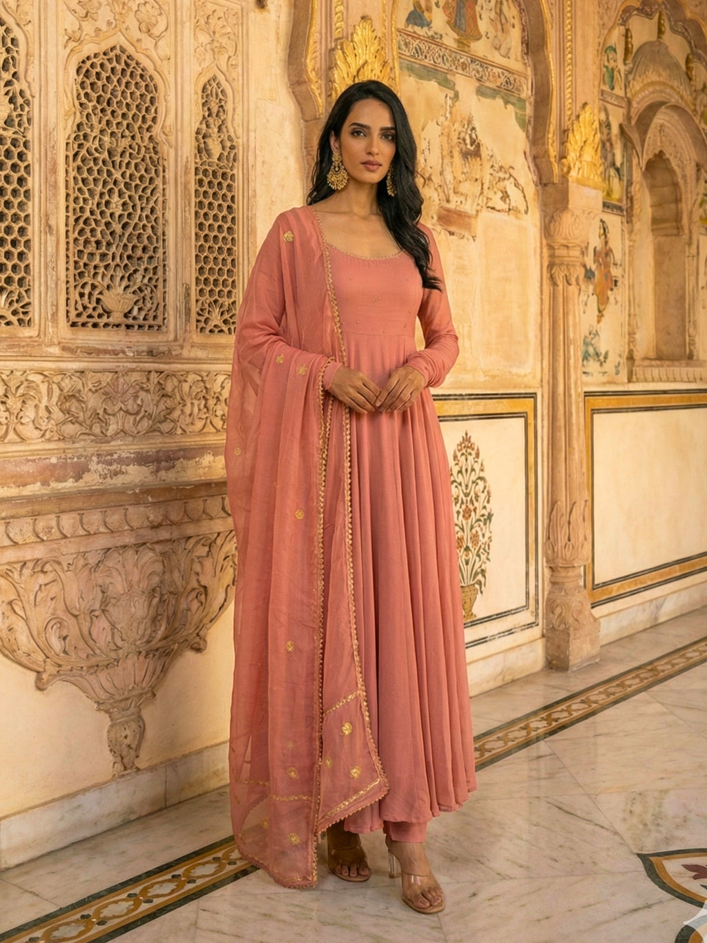 Gota Anarkali Suit Set