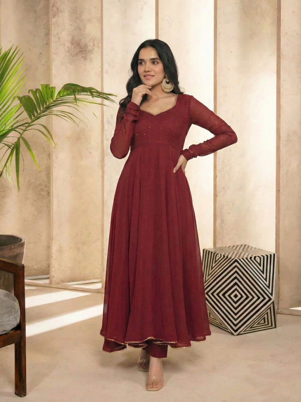 Mukesh Anarkali Suit Set