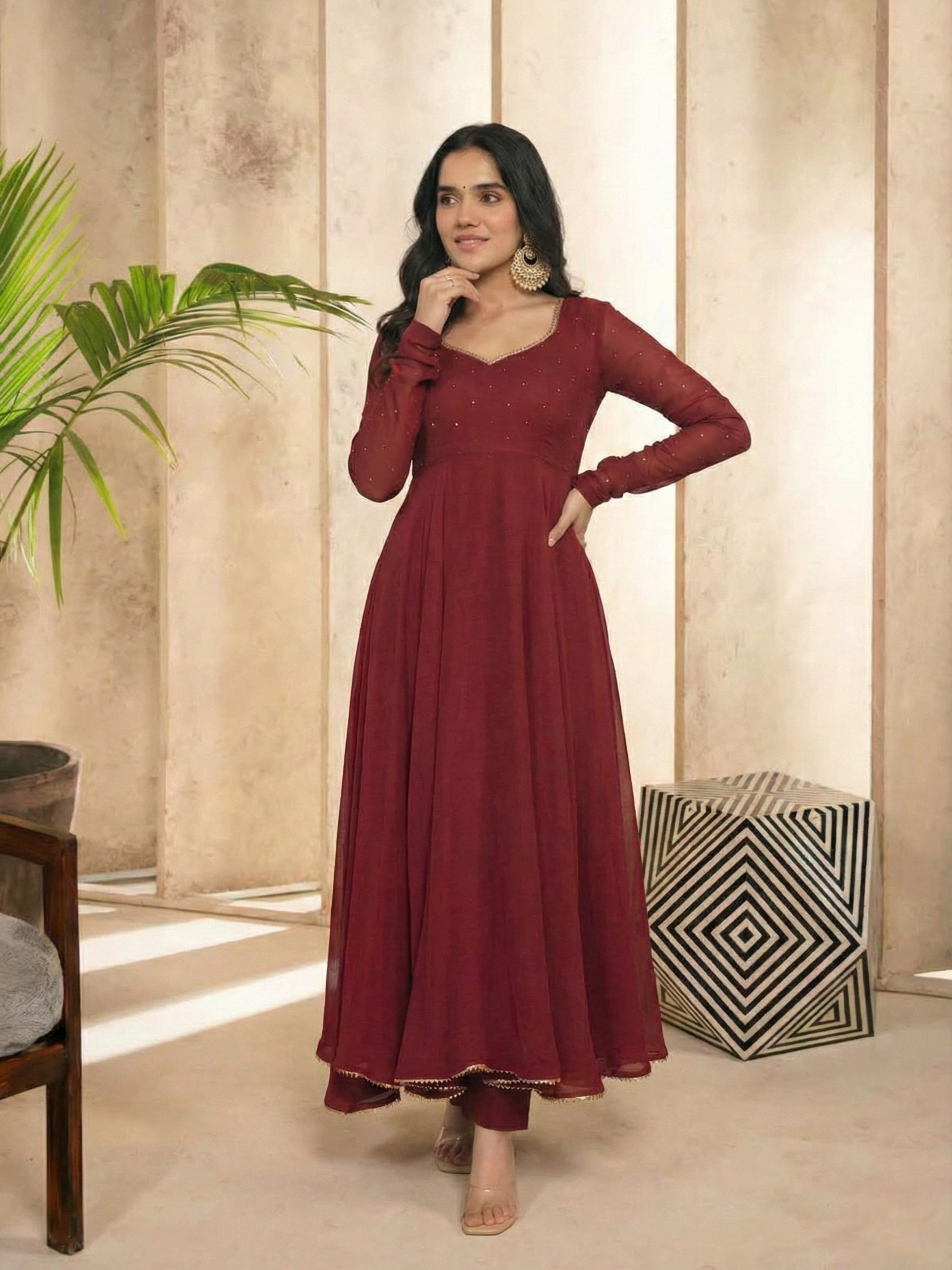 Mukesh Anarkali Suit Set